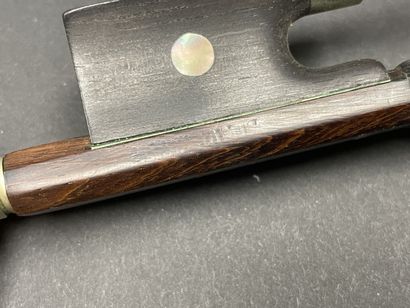 Violin in case, bearing a label 