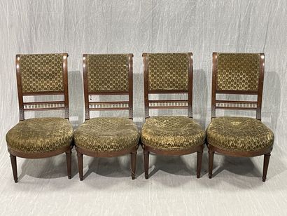 Suite of four mahogany and mahogany veneered...