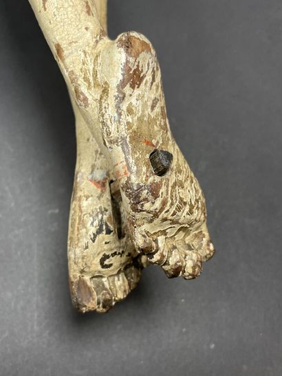 Crucifix Christ in polychrome carved wood...