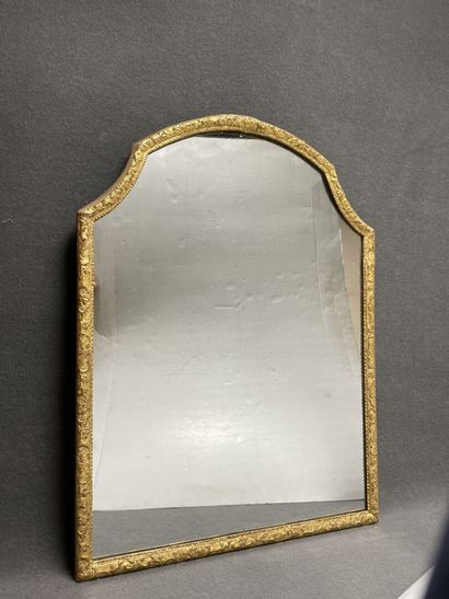 Gilded stucco frame mirror with scrolled...