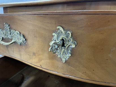 Curved chest of drawers in blond fruitwood,...