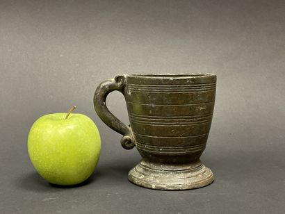 Apothecary mortar with stylized handle. Without...