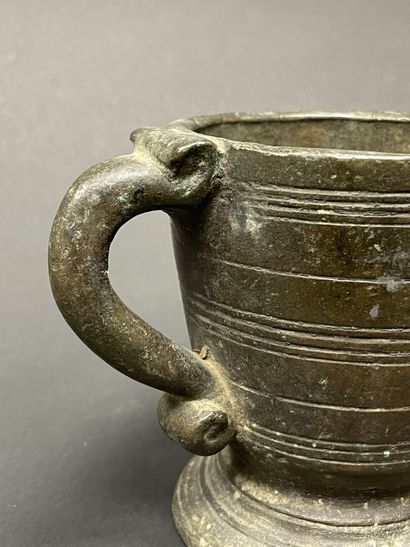 Apothecary mortar with stylized handle. Without...
