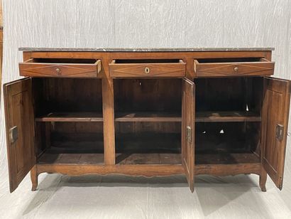 Moulded walnut sideboard, enfilade style,...