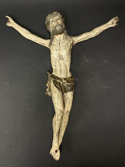 Crucifix Christ in polychrome carved wood...