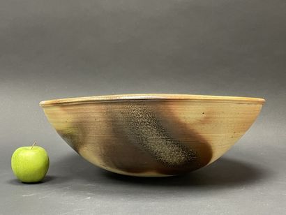 LA BORNE Very large stoneware bowl, abstract...
