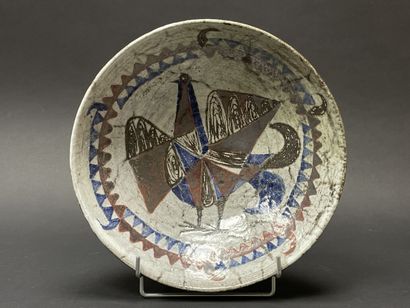 Jean DERVAL (1925-2010) - 
Large ceramic...