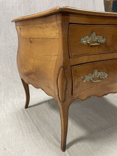 Curved chest of drawers in blond fruitwood,...