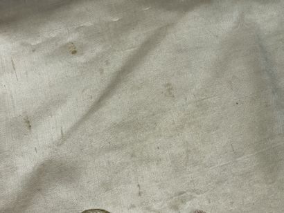 Table or altar top in embroidered silk. 
19th...