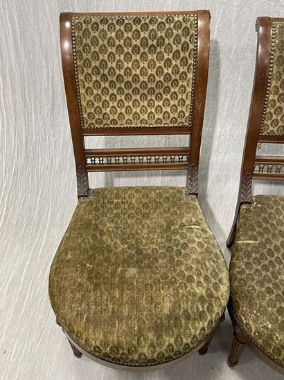 Suite of four mahogany and mahogany veneered...