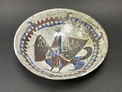 Jean DERVAL (1925-2010) - 
Large ceramic...