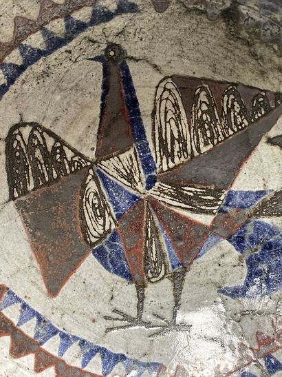 Jean DERVAL (1925-2010) - 
Large ceramic...