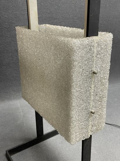 Metal floor lamp with three perspex shades.
Circa...