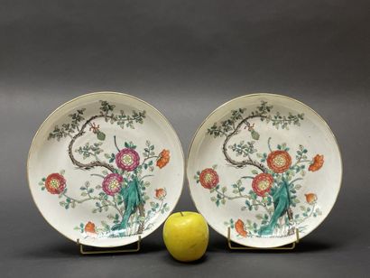 Pair of Chinese porcelain dishes, decorated...