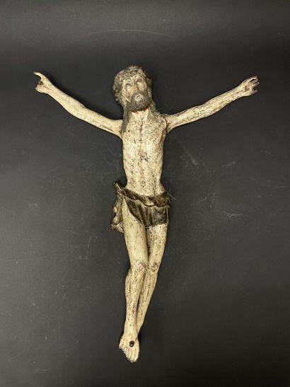 Crucifix Christ in polychrome carved wood...