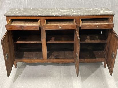 Moulded walnut sideboard, enfilade style,...