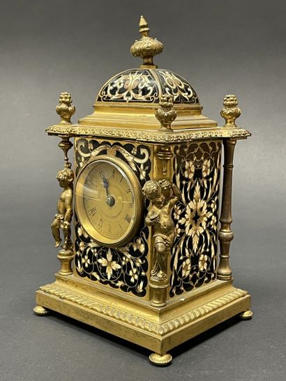 Bronze and cloisonné enamel clock.
movement...