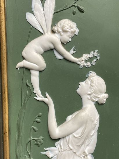 Pair of neoclassical plates in cookie pate...