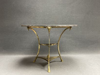 Neoclassical coffee table with marble top,...