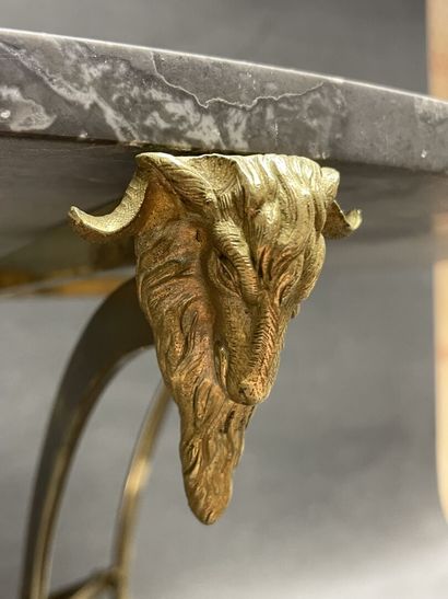 Neoclassical coffee table with marble top,...