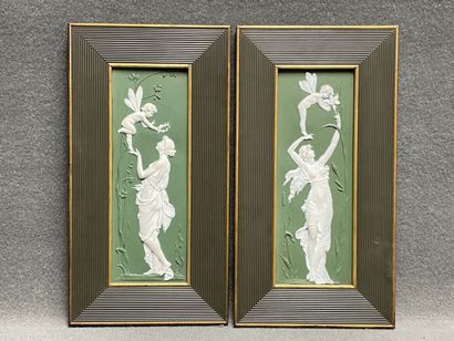 Pair of neoclassical plates in cookie pate...
