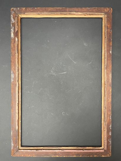 Leather frame decorated with drawings of...