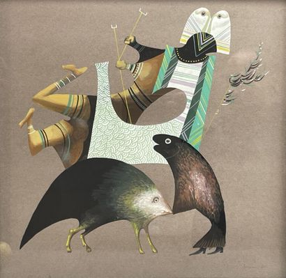 Jules PERAHIM (1914-2008)
Bestiary. 
Gouache...