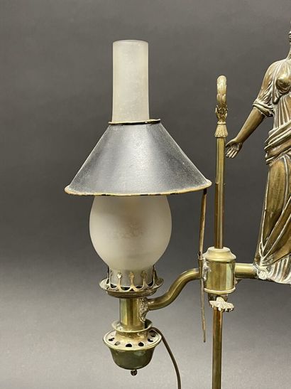 Electrically mounted kerosene lamp topped...