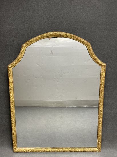Gilded stucco frame mirror with scrolled...