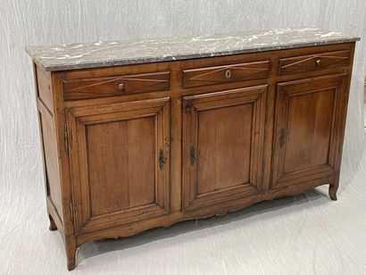 Moulded walnut sideboard, enfilade style,...