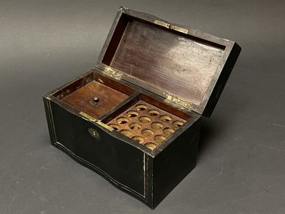 Cigar and tobacco humidor in blackened wood...