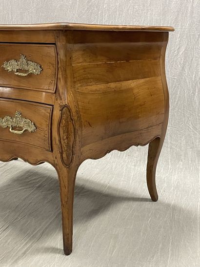 Curved chest of drawers in blond fruitwood,...