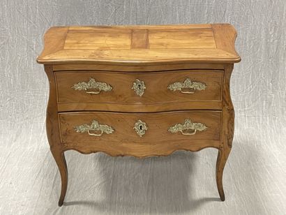 Curved chest of drawers in blond fruitwood,...