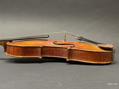 Violin in case, bearing a label 
