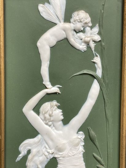 Pair of neoclassical plates in cookie pate...