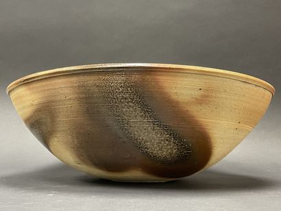LA BORNE Very large stoneware bowl, abstract...
