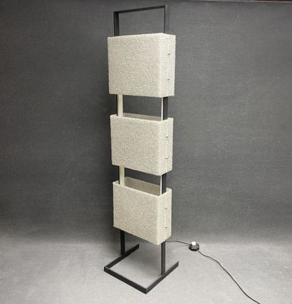 Metal floor lamp with three perspex shades.
Circa...