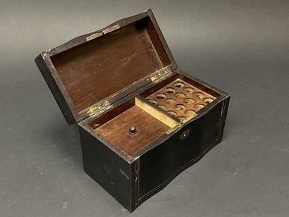 Cigar and tobacco humidor in blackened wood...