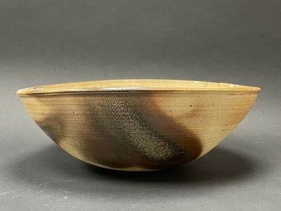 LA BORNE Very large stoneware bowl, abstract...