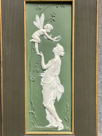 Pair of neoclassical plates in cookie pate...
