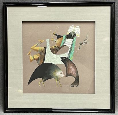 Jules PERAHIM (1914-2008)
Bestiary. 
Gouache...