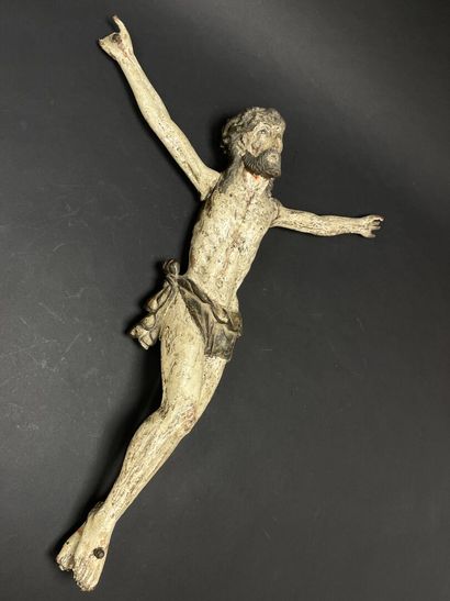 Crucifix Christ in polychrome carved wood...