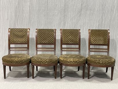 Suite of four mahogany and mahogany veneered...