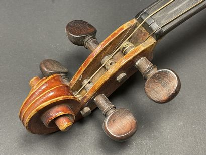 Violin in case, bearing a label 