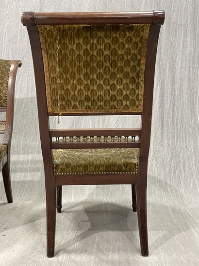 Suite of four mahogany and mahogany veneered...