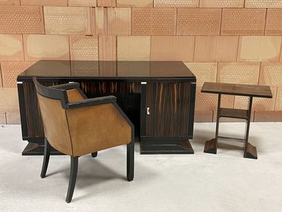 Cabinet de travail en placage d'ébène de...