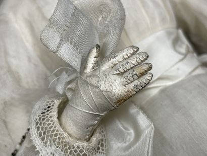 Parisian communion doll with missal and cross....