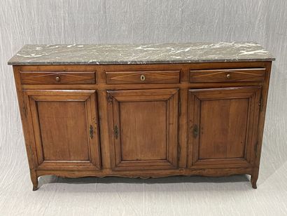 Moulded walnut sideboard, enfilade style,...