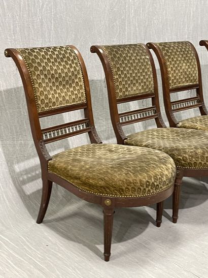 Suite of four mahogany and mahogany veneered...