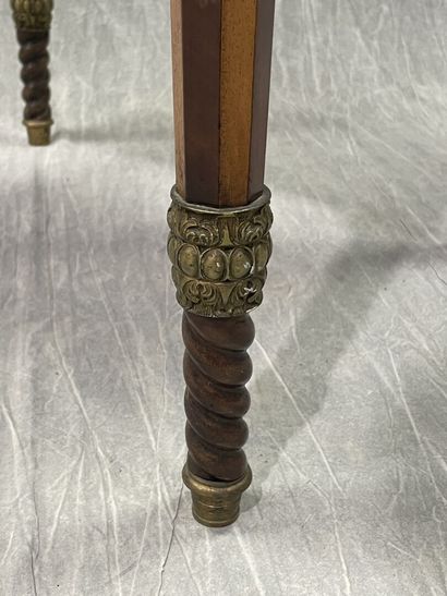 Small chiffonier, marquetry of cubes, leather-covered...